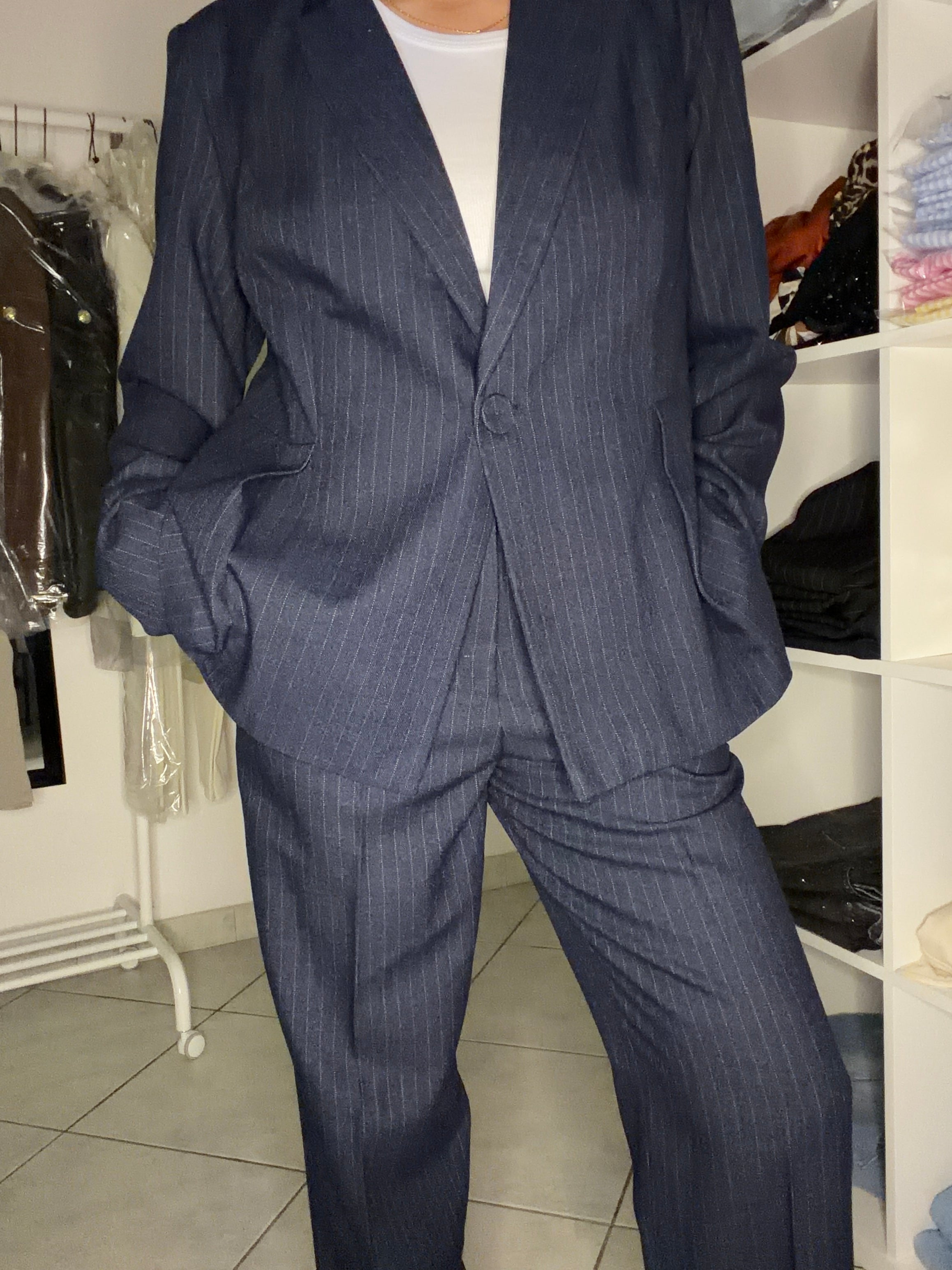 Tailleur Navy Gessato