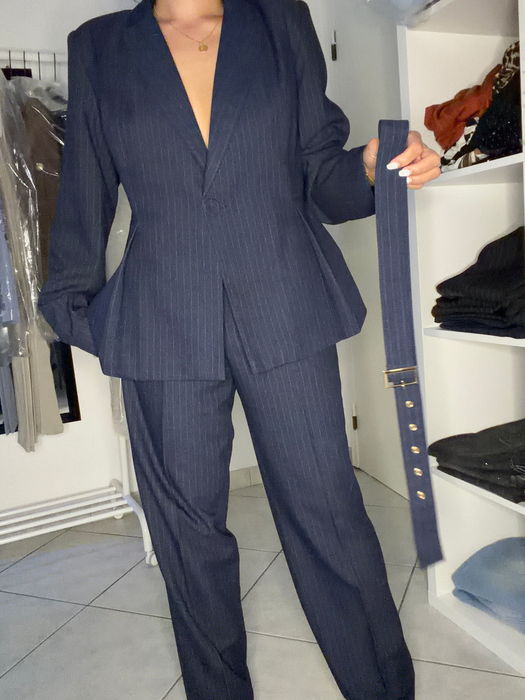 Tailleur Navy Gessato