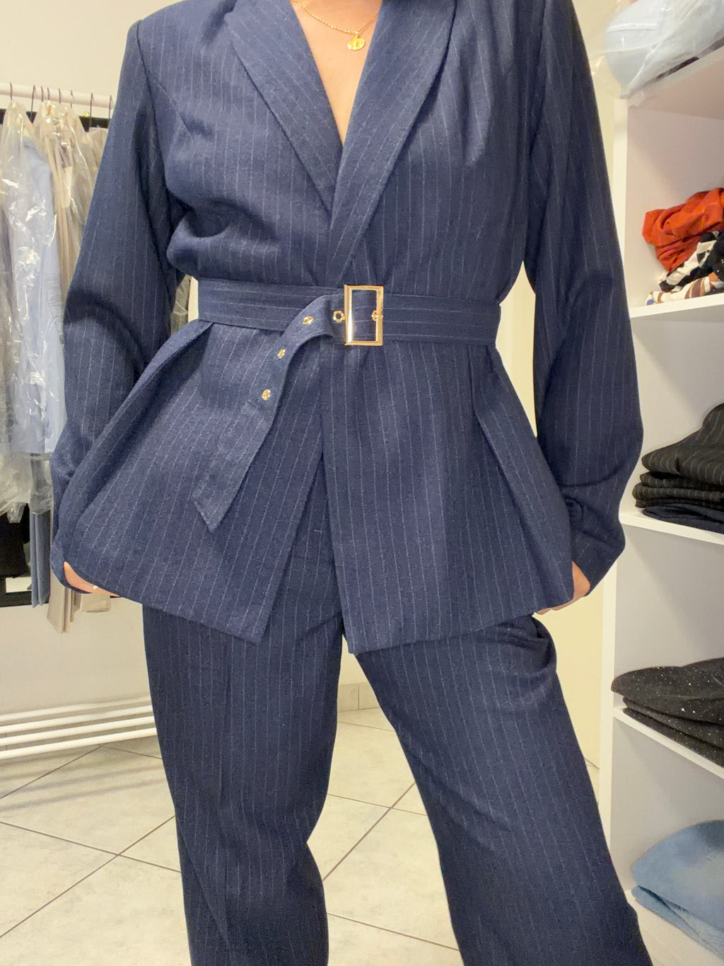 Tailleur Navy Gessato