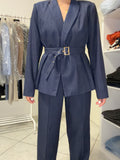 Tailleur Navy Gessato
